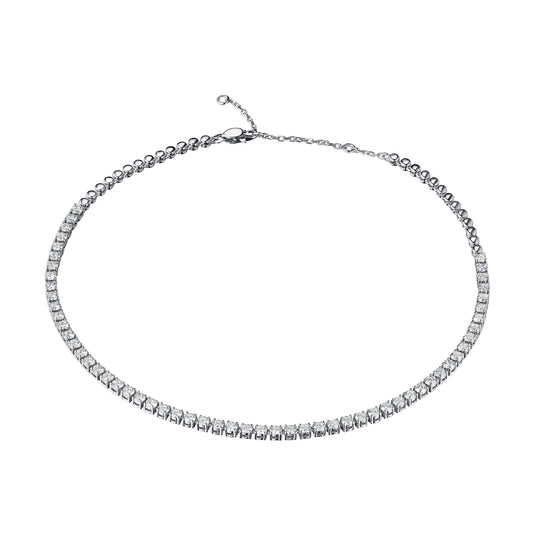 14K White Gold Necklace with 57 Round-Cut Lab-Created Diamonds 7.161 CT.TW