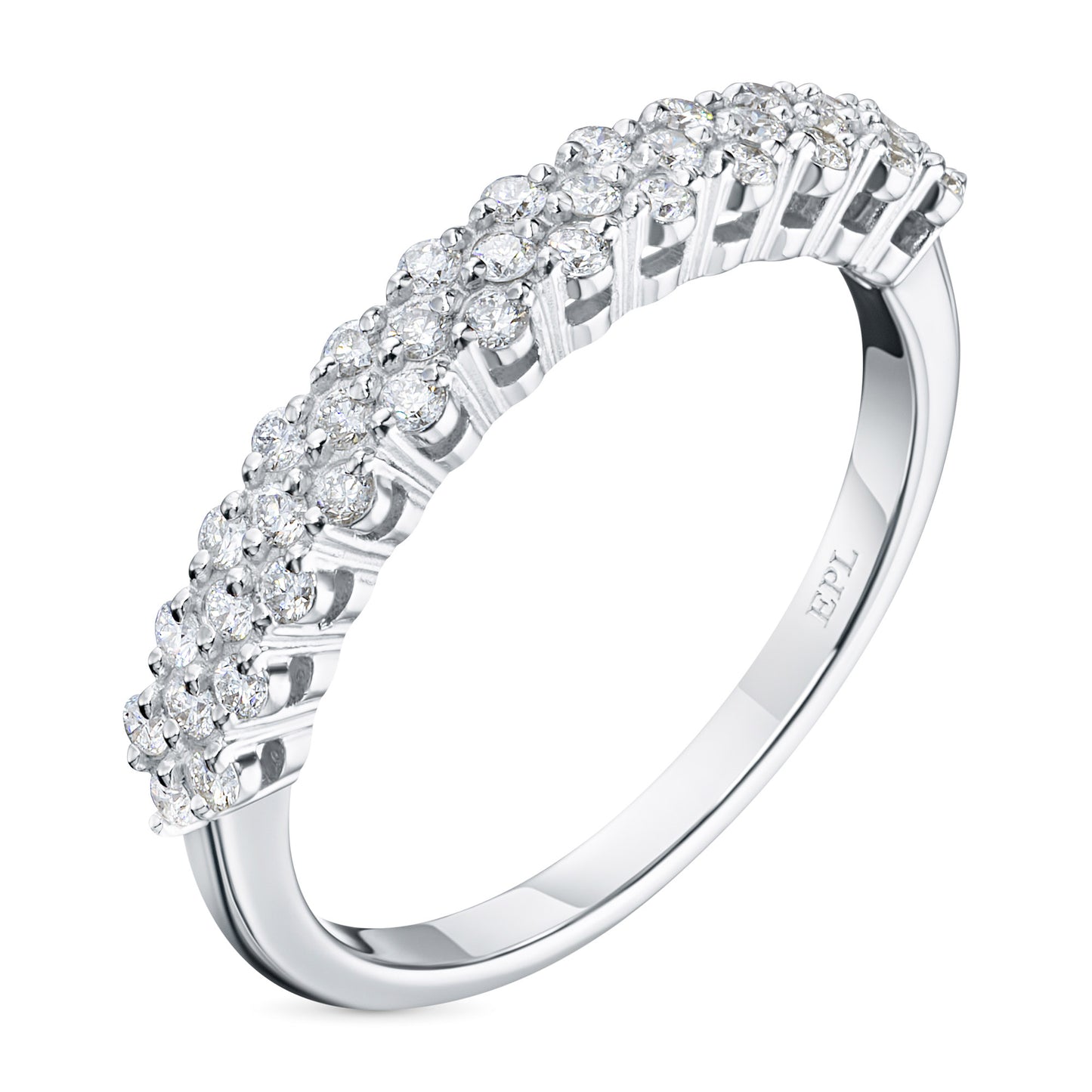 Sterling Silver Ring with 37 Round-Cut Lab-Created Diamonds 0.326 CT.TW