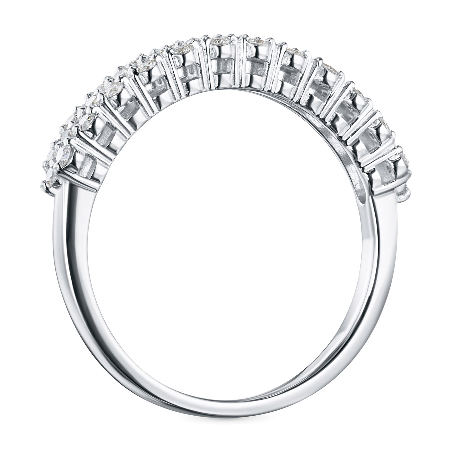 Sterling Silver Ring with 37 Round-Cut Lab-Created Diamonds 0.326 CT.TW