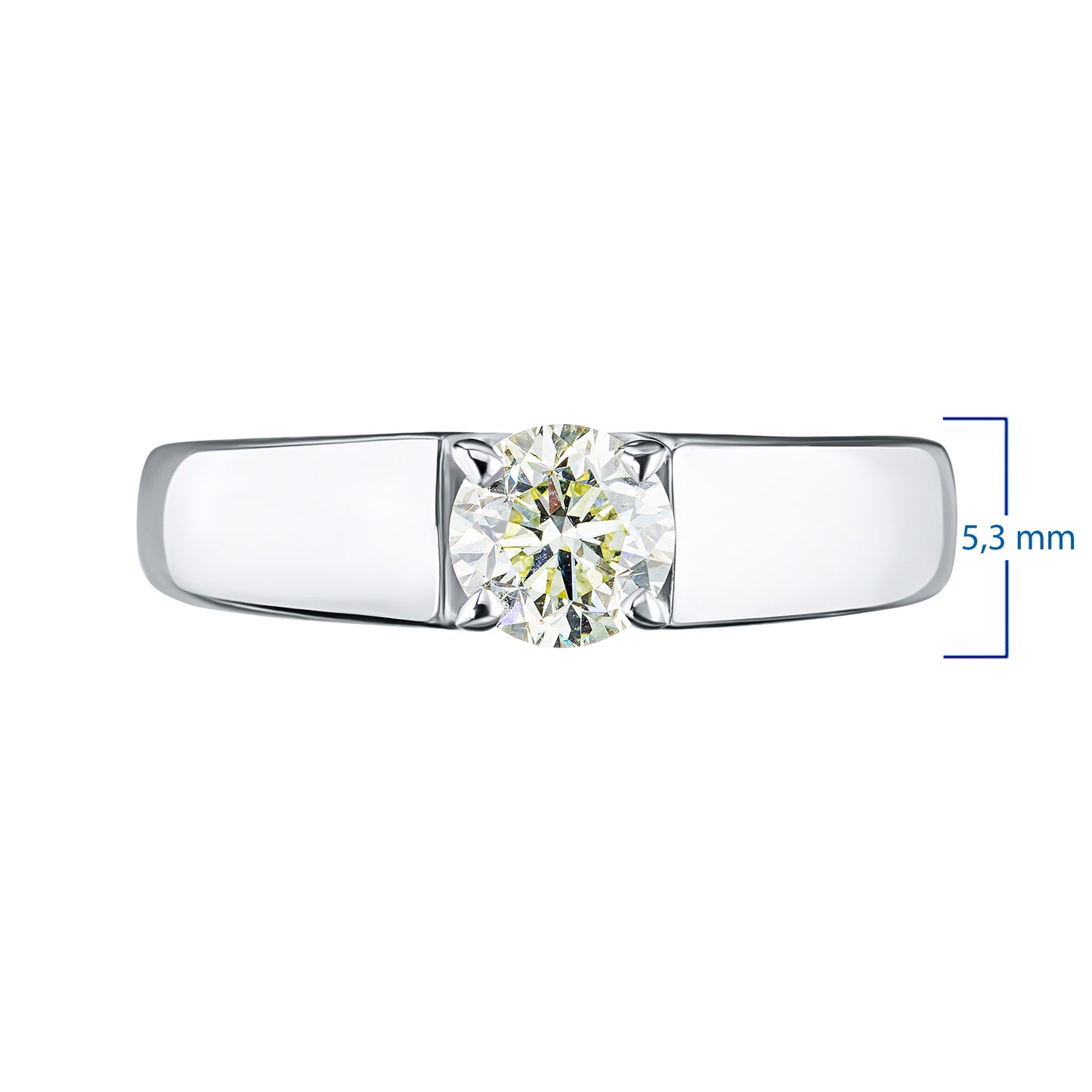 14K White Gold Ring with 1 Round-Cut Lab-Created Diamond 0.83 CT.TW