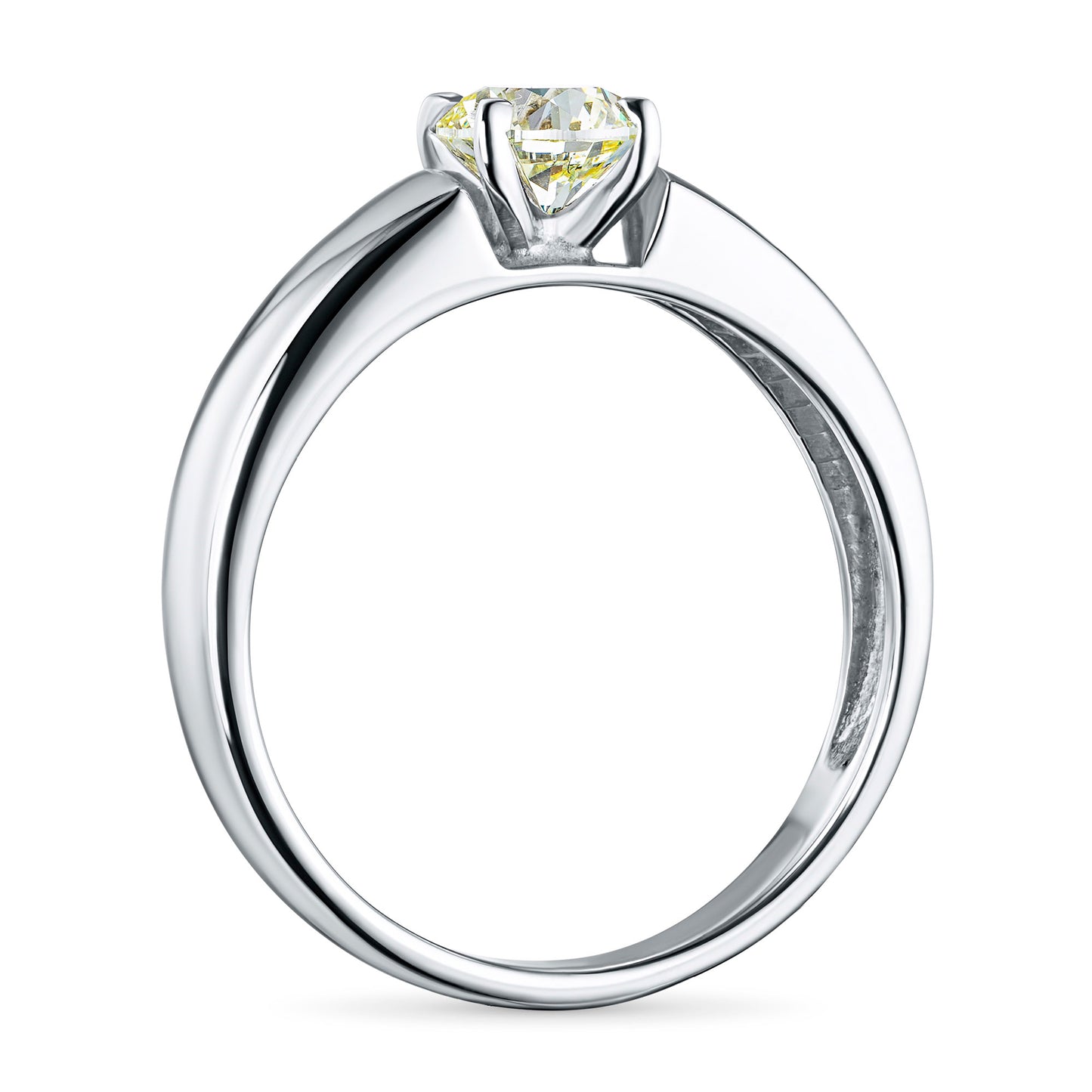 14K White Gold Ring with 1 Round-Cut Lab-Created Diamond 0.83 CT.TW