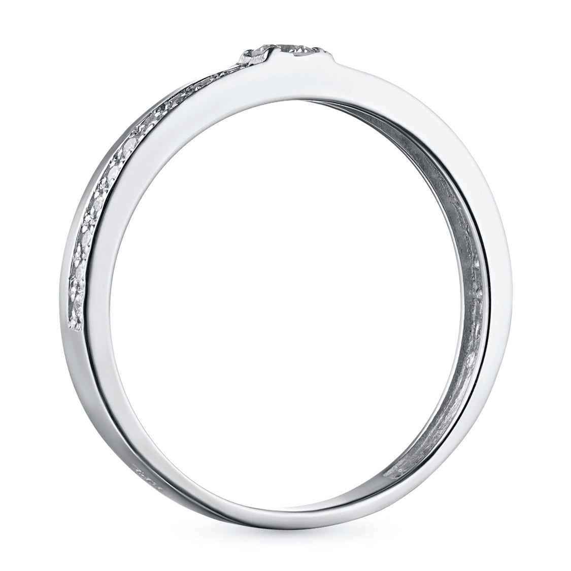 Sterling Silver Ring with 21 Round-Cut Lab-Created Diamonds 0.247 CT.TW