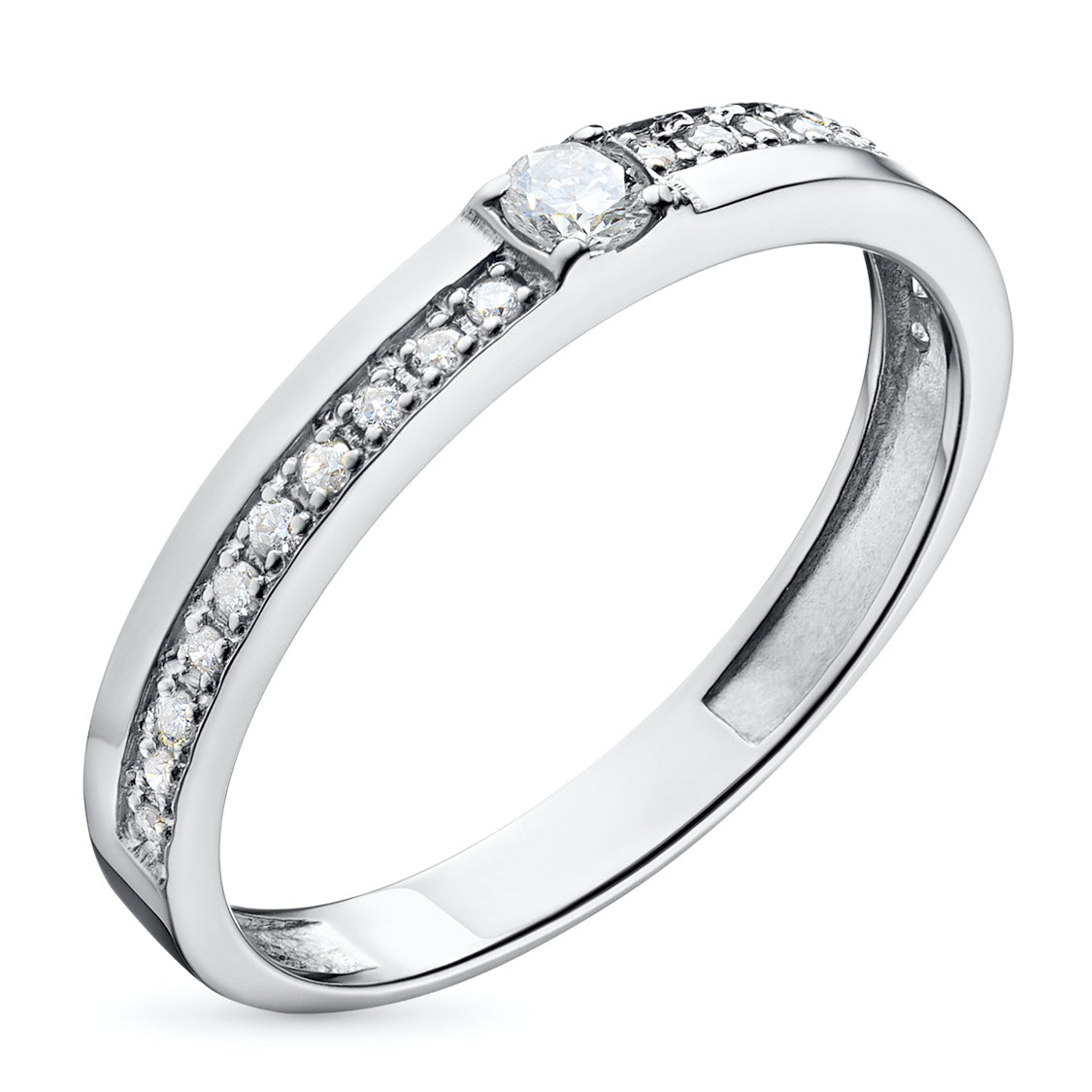 Sterling Silver Ring with 21 Round-Cut Lab-Created Diamonds 0.247 CT.TW