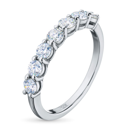 14K White Gold Ring with 7 Round-Cut Lab-Created Diamonds 0.799 CT.TW