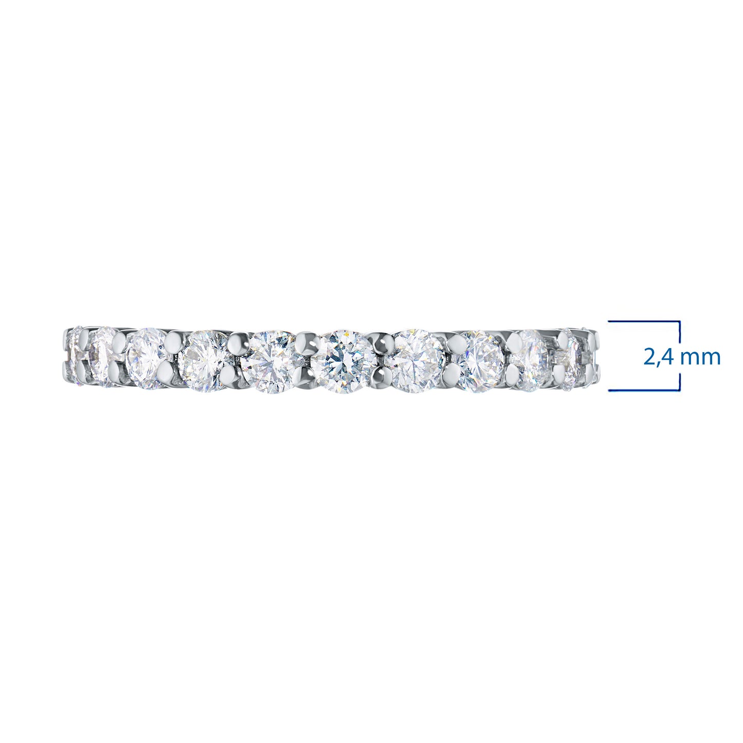 14K White Gold Ring with 11 Round-Cut Lab-Created Diamonds 0.685 CT.TW