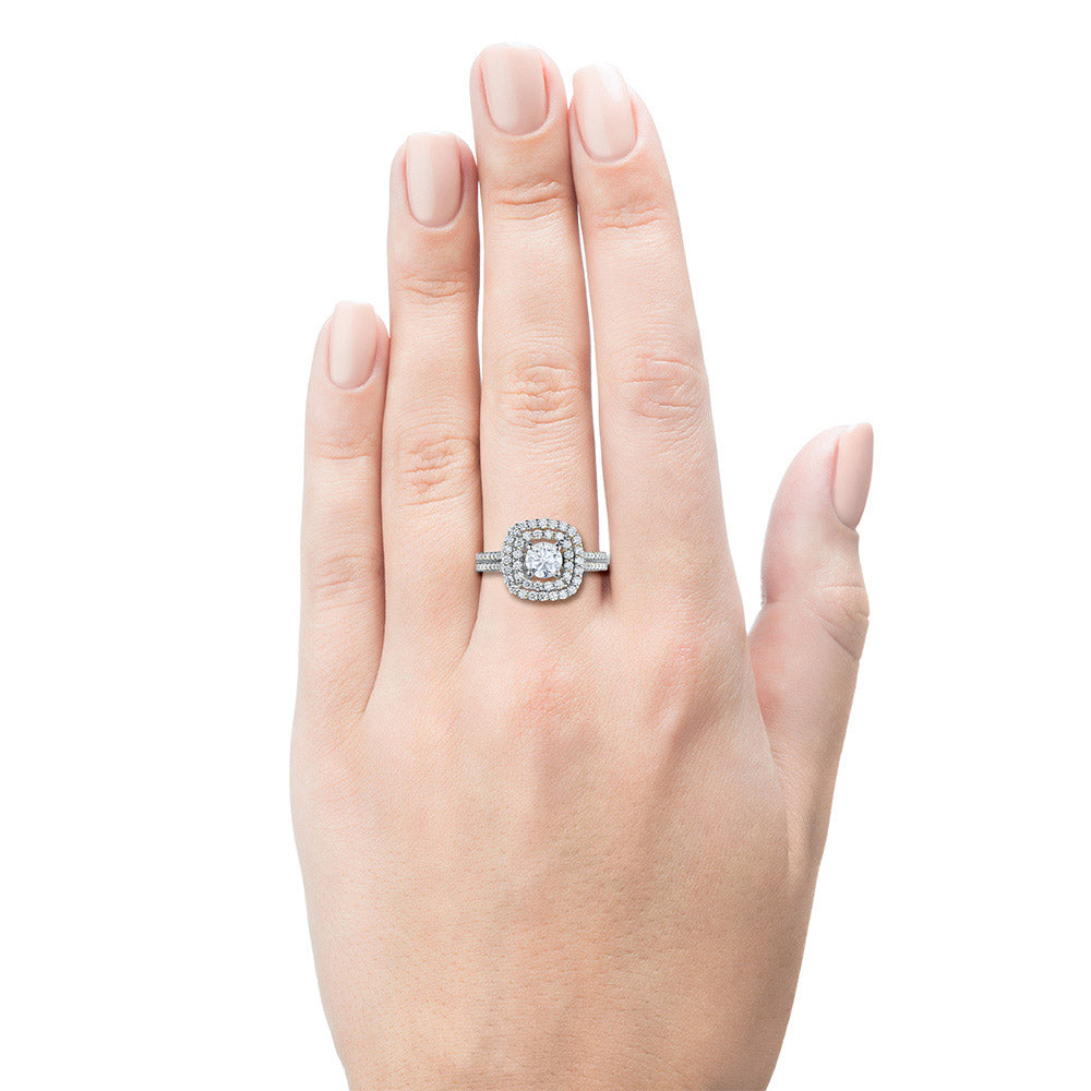 White Gold Ring with 99 Round-Cut Lab-Created Diamonds 1.376 CT.TW