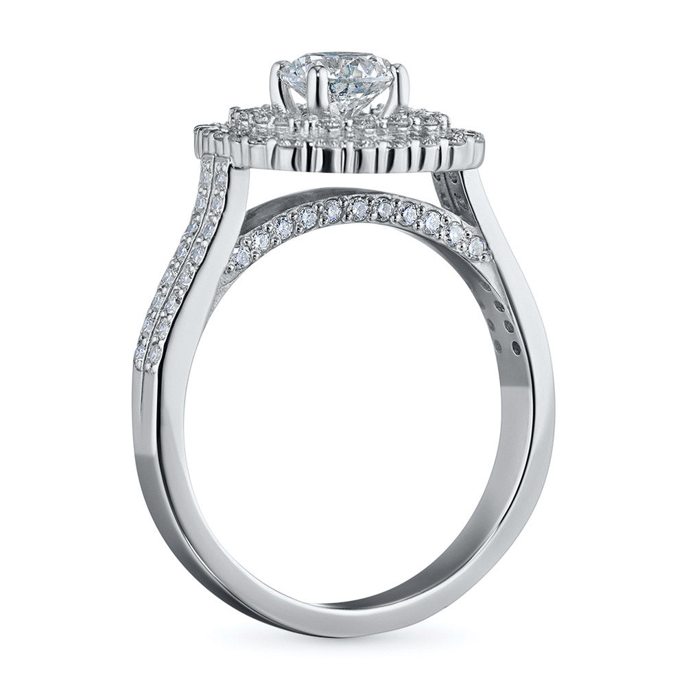 White Gold Ring with 99 Round-Cut Lab-Created Diamonds 1.376 CT.TW