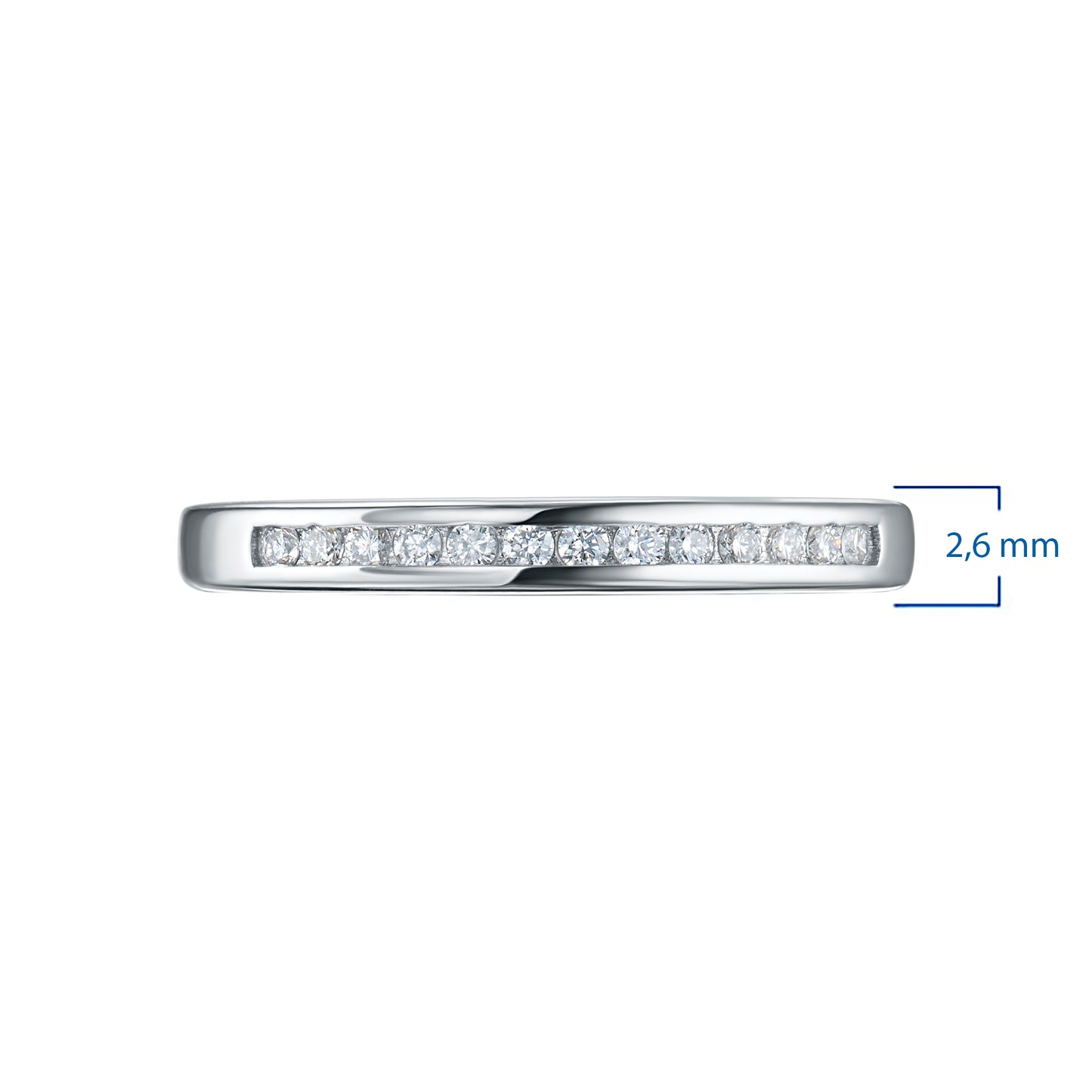 14K White Gold Ring with 13 Round-Cut Lab-Created Diamonds 0.114 CT.TW