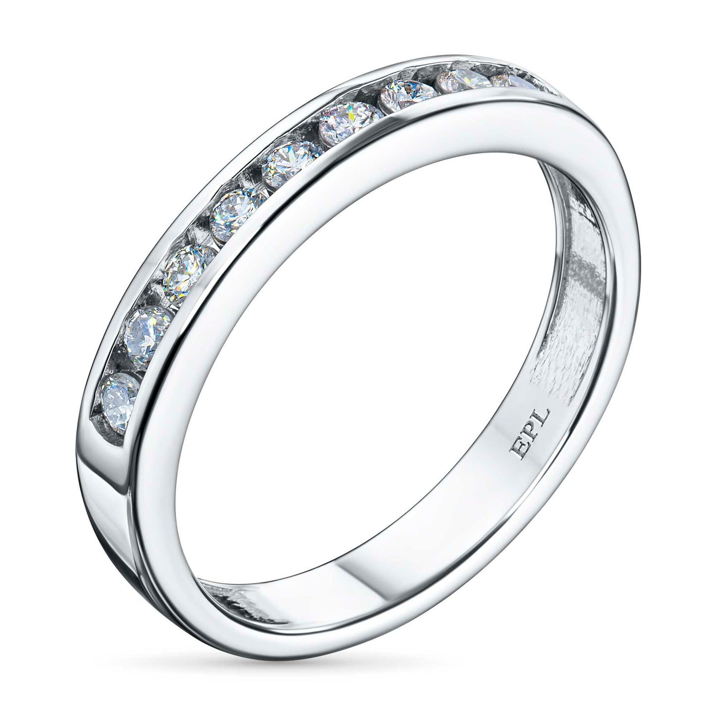 14K White Gold Ring with 9 Round-Cut Lab-Created Diamonds 0.233 CT.TW