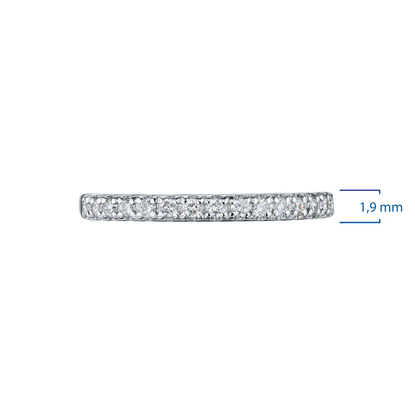 14K White Gold Ring with 15 Round-Cut Lab-Created Diamonds 0.193 CT.TW