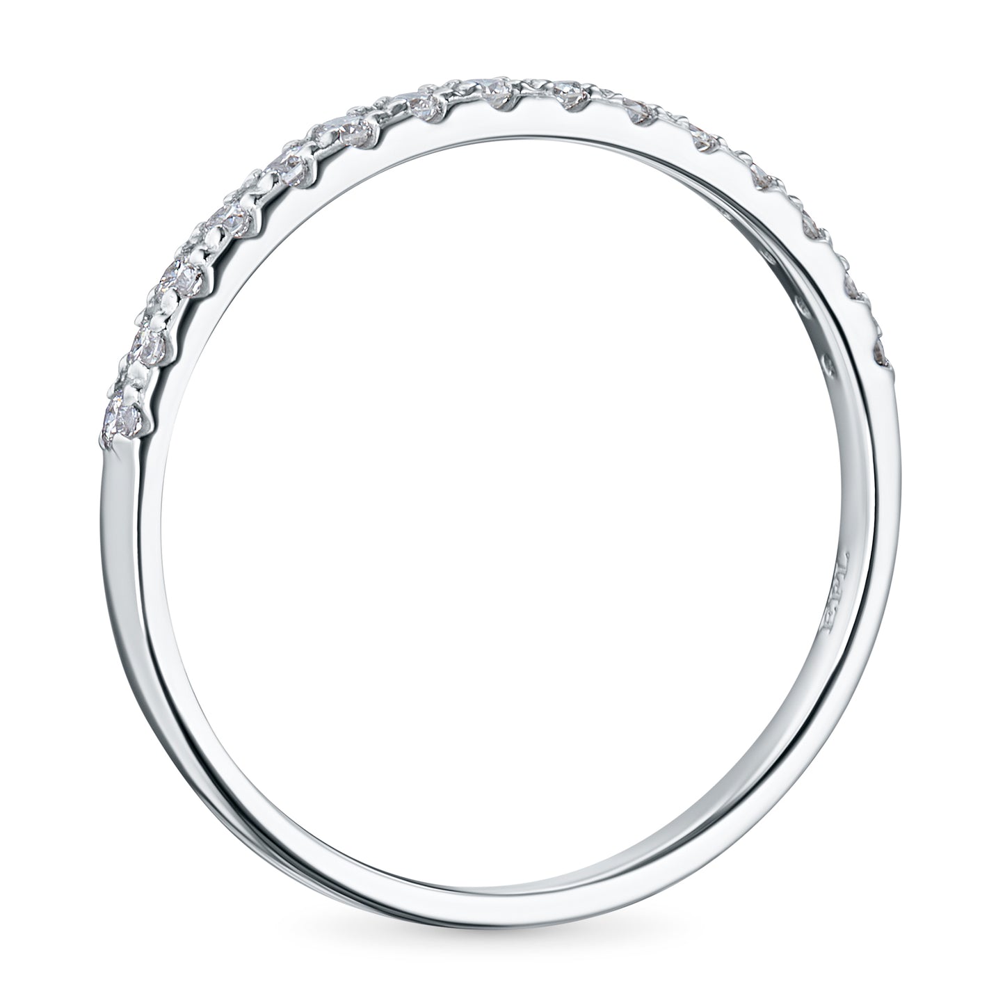 14K White Gold Ring with 15 Round-Cut Lab-Created Diamonds 0.193 CT.TW