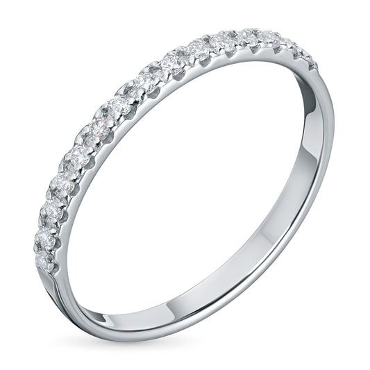 14K White Gold Ring with 15 Round-Cut Lab-Created Diamonds 0.193 CT.TW