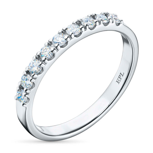 14K White Gold Ring with 9 Round-Cut Lab-Created Diamonds 0.233 CT.TW