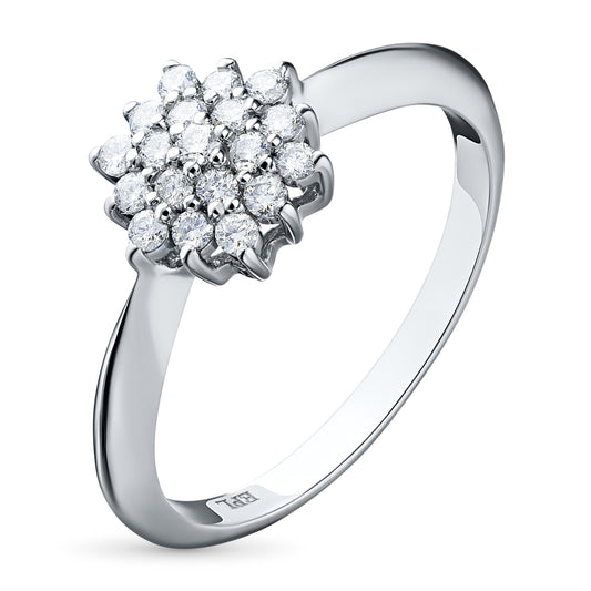 Sterling Silver Ring with 19 Round-Cut Lab-Created Diamonds 0.263 CT.TW