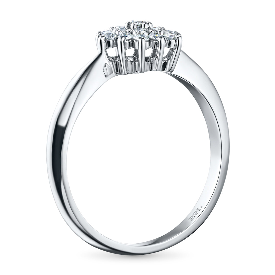 Sterling Silver Ring with 19 Round-Cut Lab-Created Diamonds 0.263 CT.TW