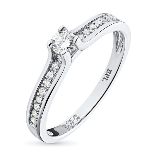 Sterling Silver Ring with 20 Round-Cut Lab-Created Diamonds 0.235 CT.TW