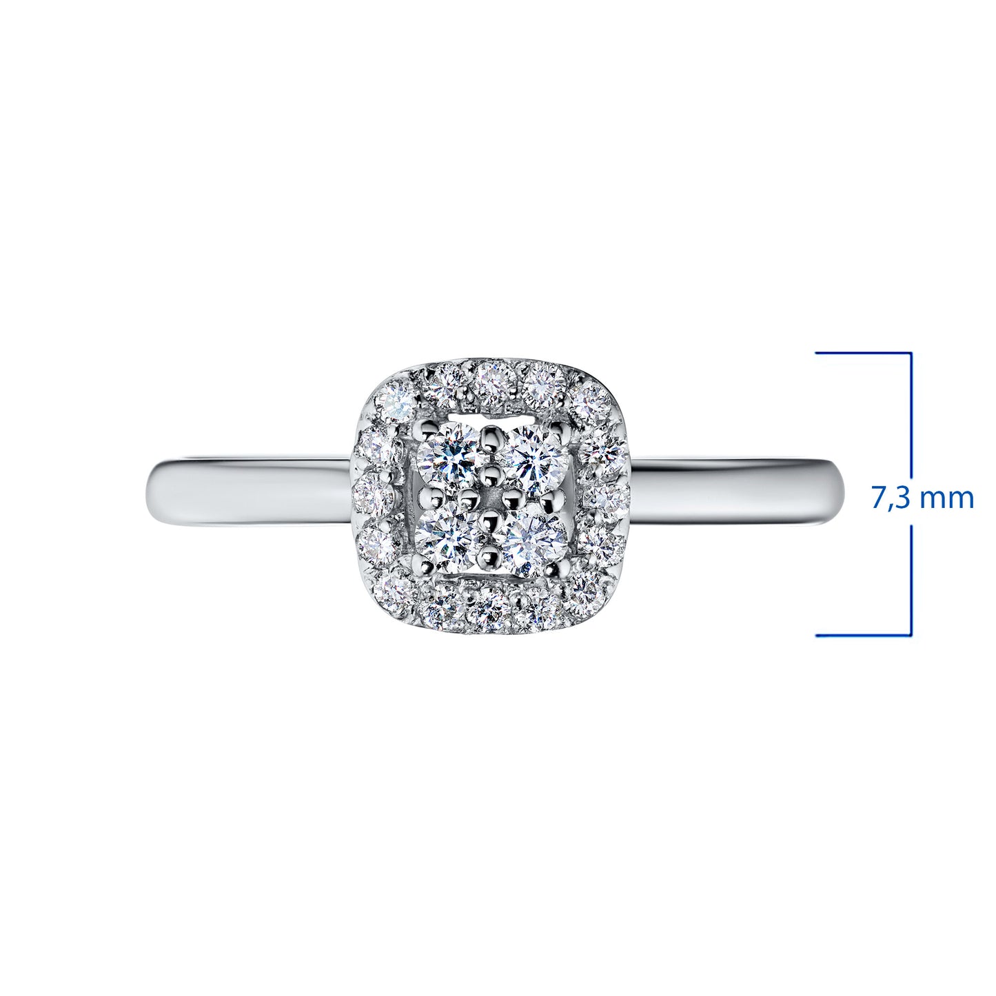 Sterling Silver Ring with 20 Round-Cut Lab-Created Diamonds 0.266 CT.TW