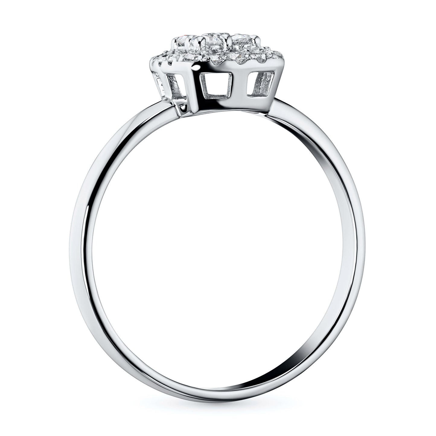 Sterling Silver Ring with 20 Round-Cut Lab-Created Diamonds 0.266 CT.TW