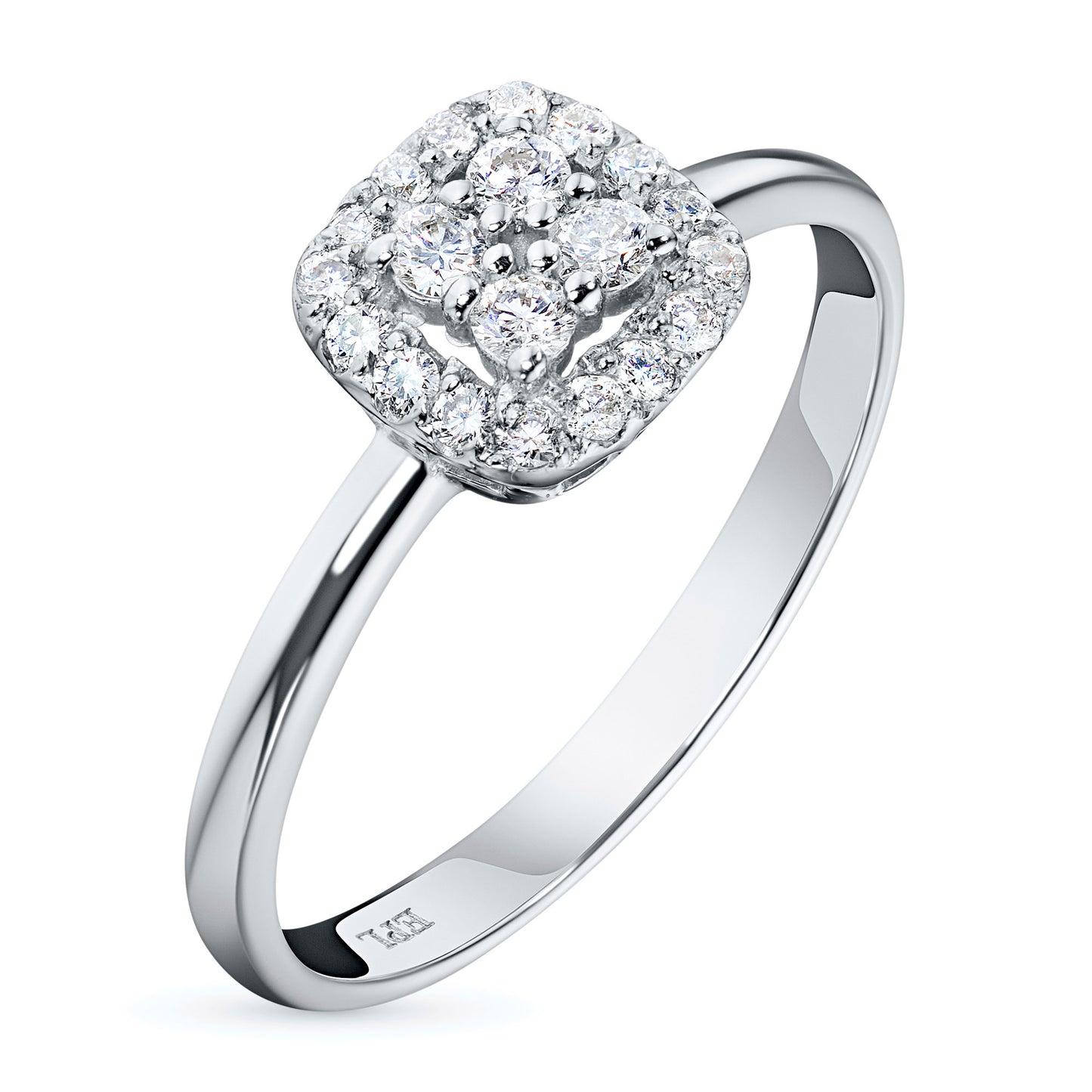 Sterling Silver Ring with 20 Round-Cut Lab-Created Diamonds 0.266 CT.TW