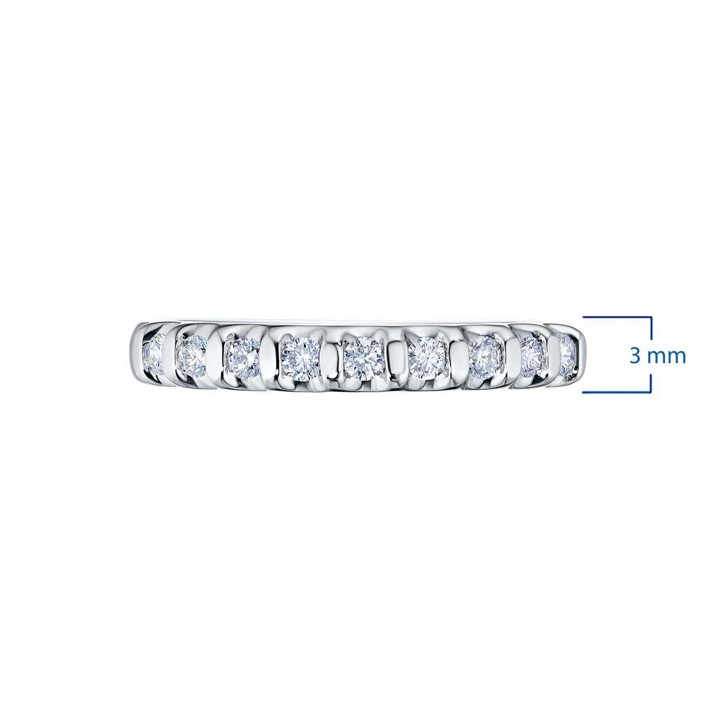 Sterling Silver Ring with 9 Round-Cut Lab-Created Diamonds 0.254 CT.TW