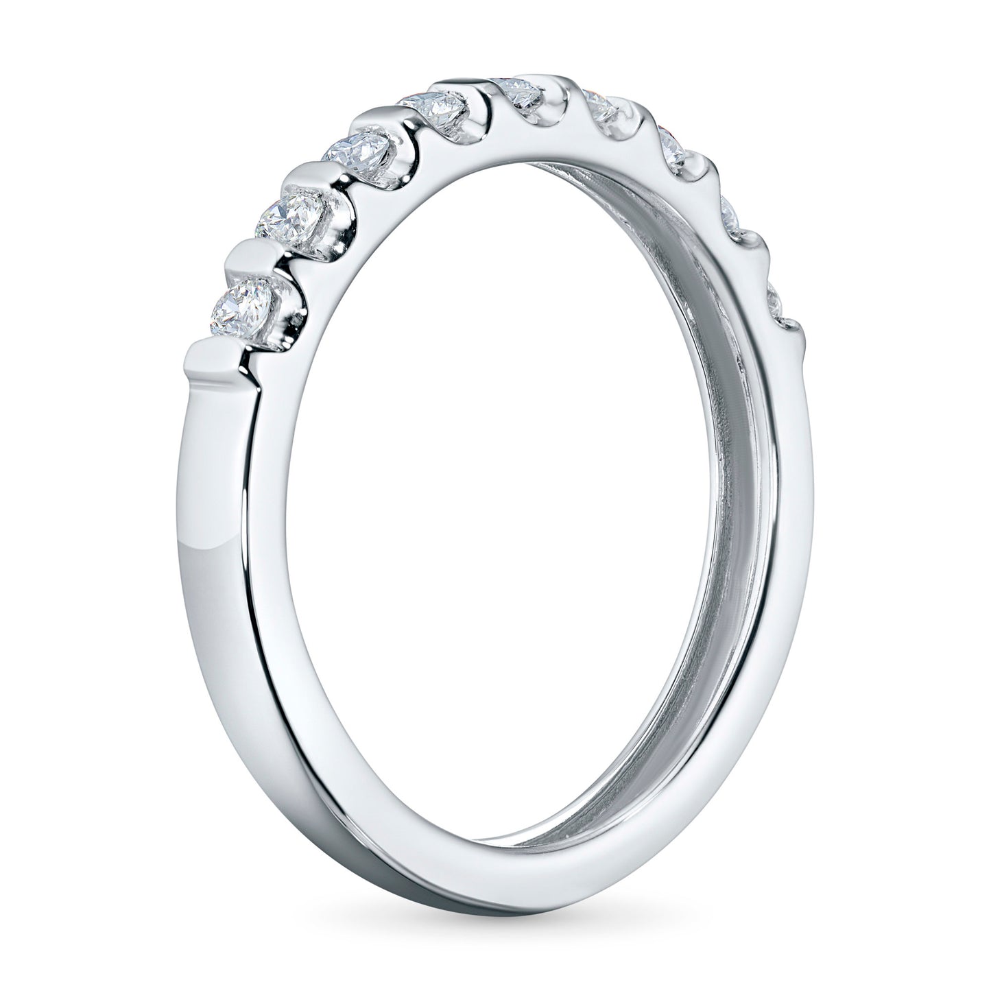 Sterling Silver Ring with 9 Round-Cut Lab-Created Diamonds 0.254 CT.TW