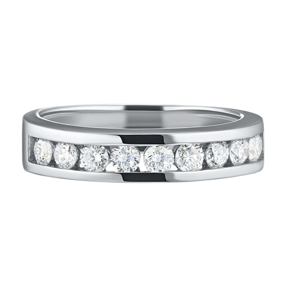 14K White Gold Ring with 9 Round-Cut Lab-Created Diamonds 0.334 CT.TW