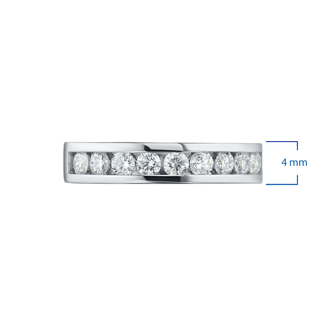 14K White Gold Ring with 9 Round-Cut Lab-Created Diamonds 0.334 CT.TW