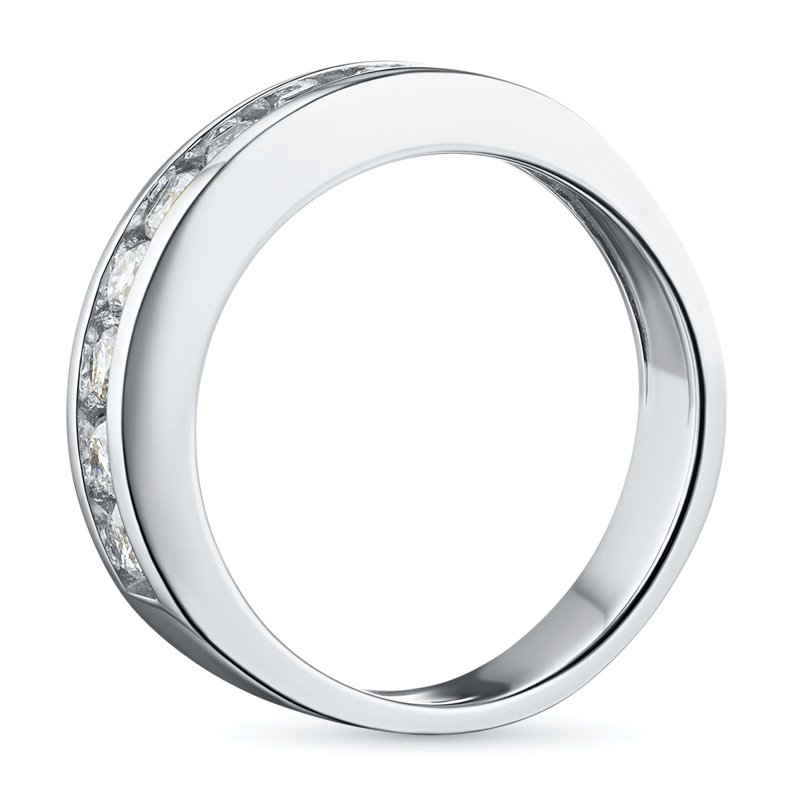 14K White Gold Ring with 9 Round-Cut Lab-Created Diamonds 0.334 CT.TW