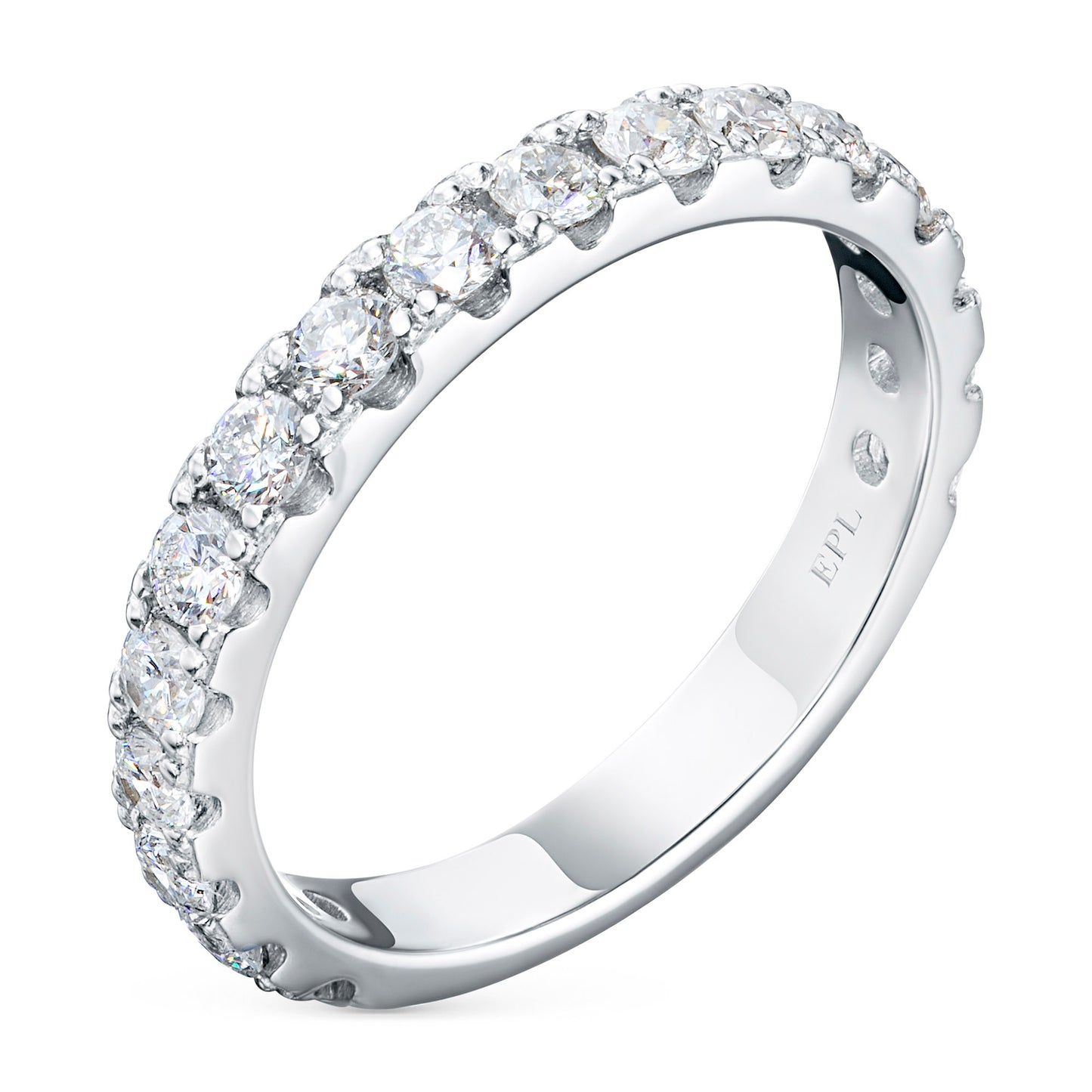 14K White Gold Ring with 17 Round-Cut Lab-Created Diamonds 0.631 CT.TW