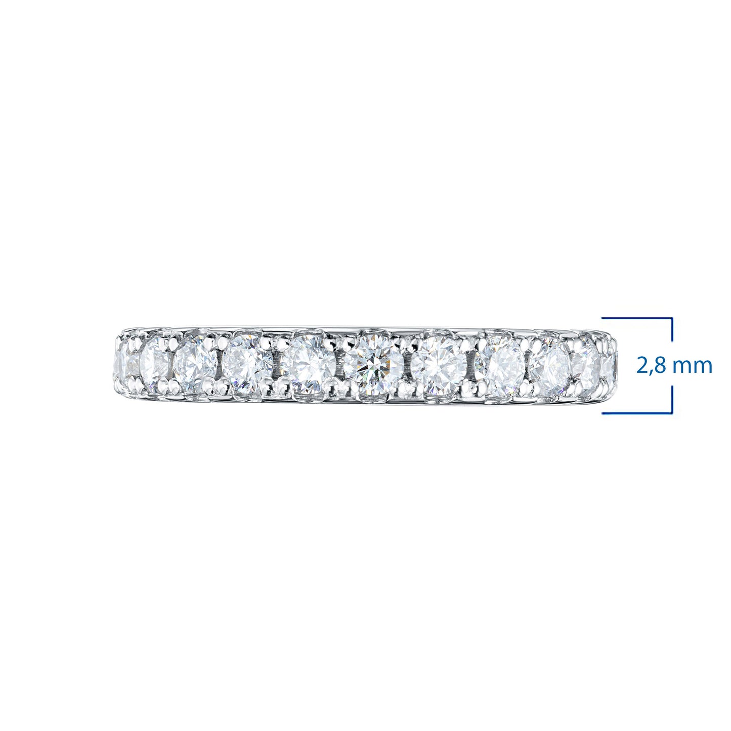 14K White Gold Ring with 17 Round-Cut Lab-Created Diamonds 0.631 CT.TW