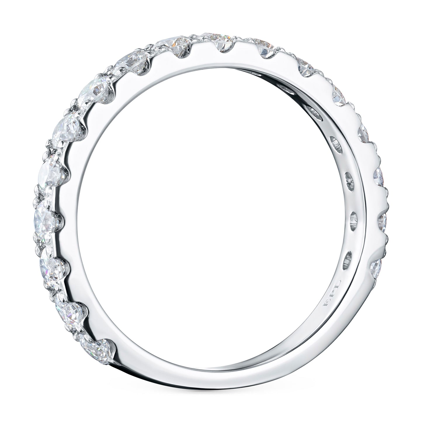 14K White Gold Ring with 17 Round-Cut Lab-Created Diamonds 0.631 CT.TW