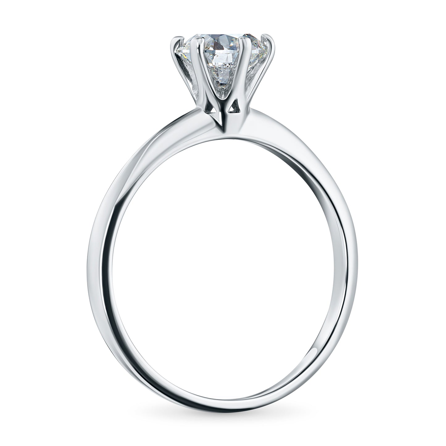 Sterling Silver Ring with 1 Round-Cut Lab-Created Diamond 0.245 CT.TW