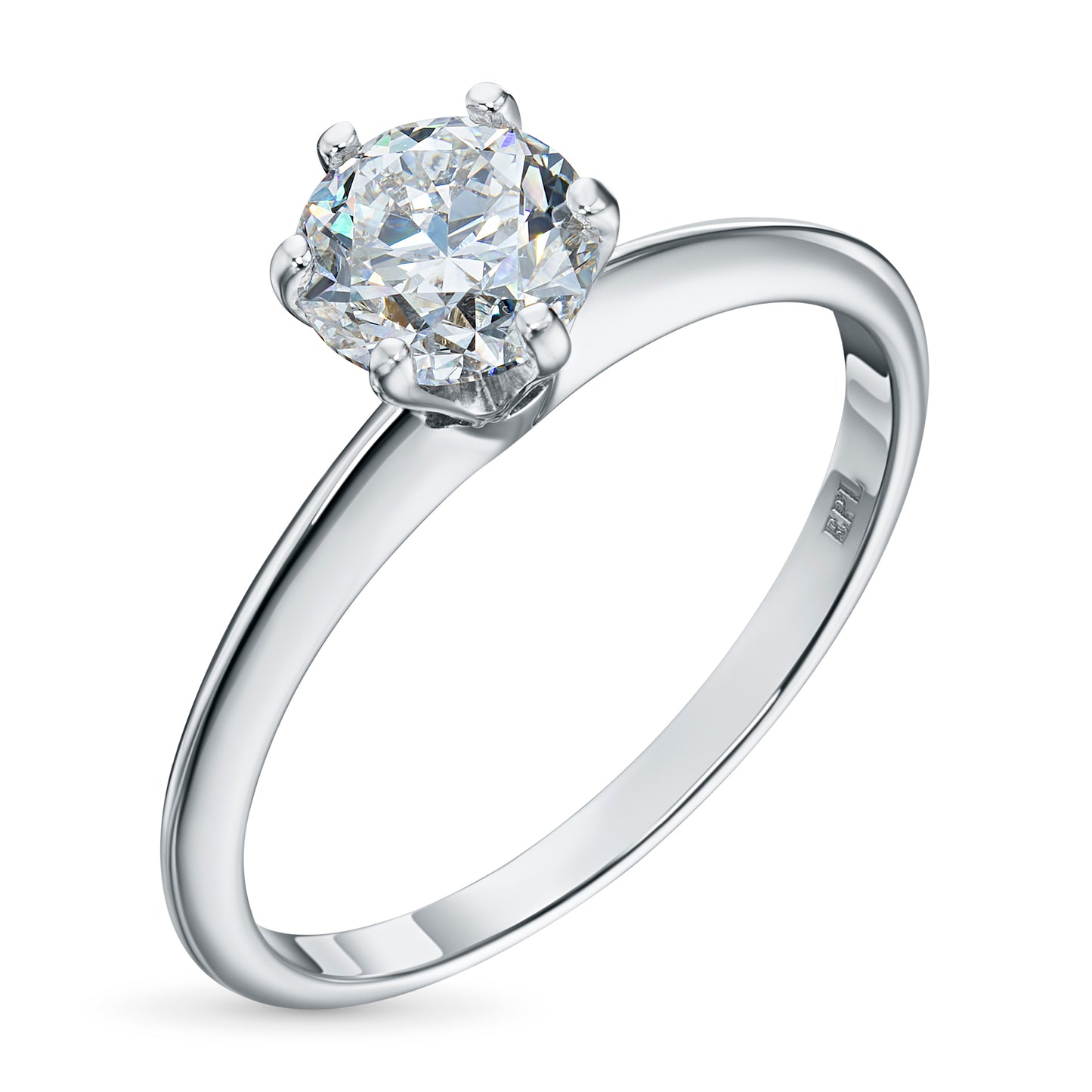 Sterling Silver Ring with 1 Round-Cut Lab-Created Diamond 0.245 CT.TW