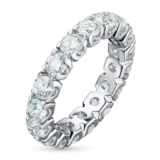 14K White Gold Ring with 18 Round-Cut Lab-Created Diamonds 2.731 CT.TW