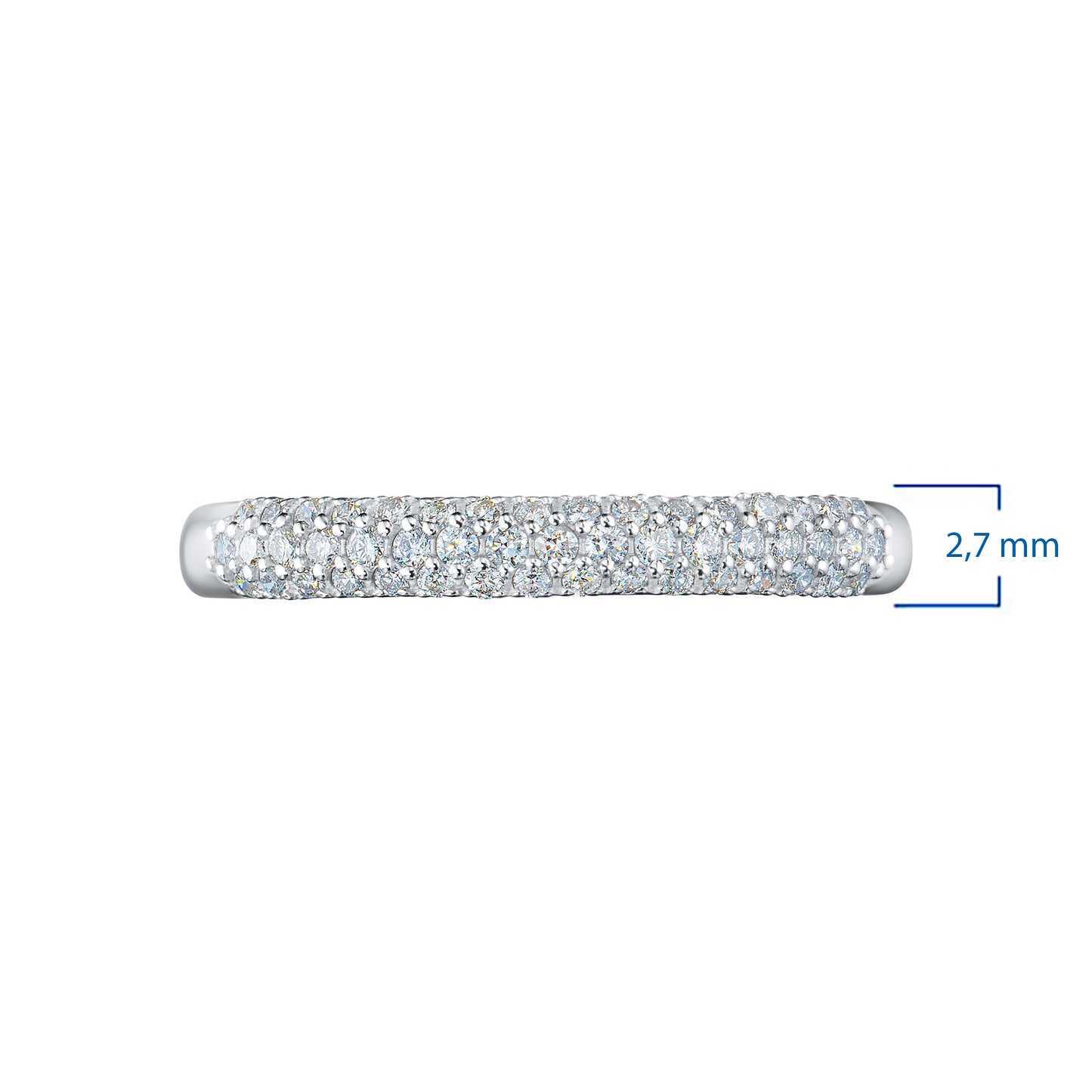 Sterling Silver Ring with 49 Round-Cut Lab-Created Diamonds 0.335 CT.TW