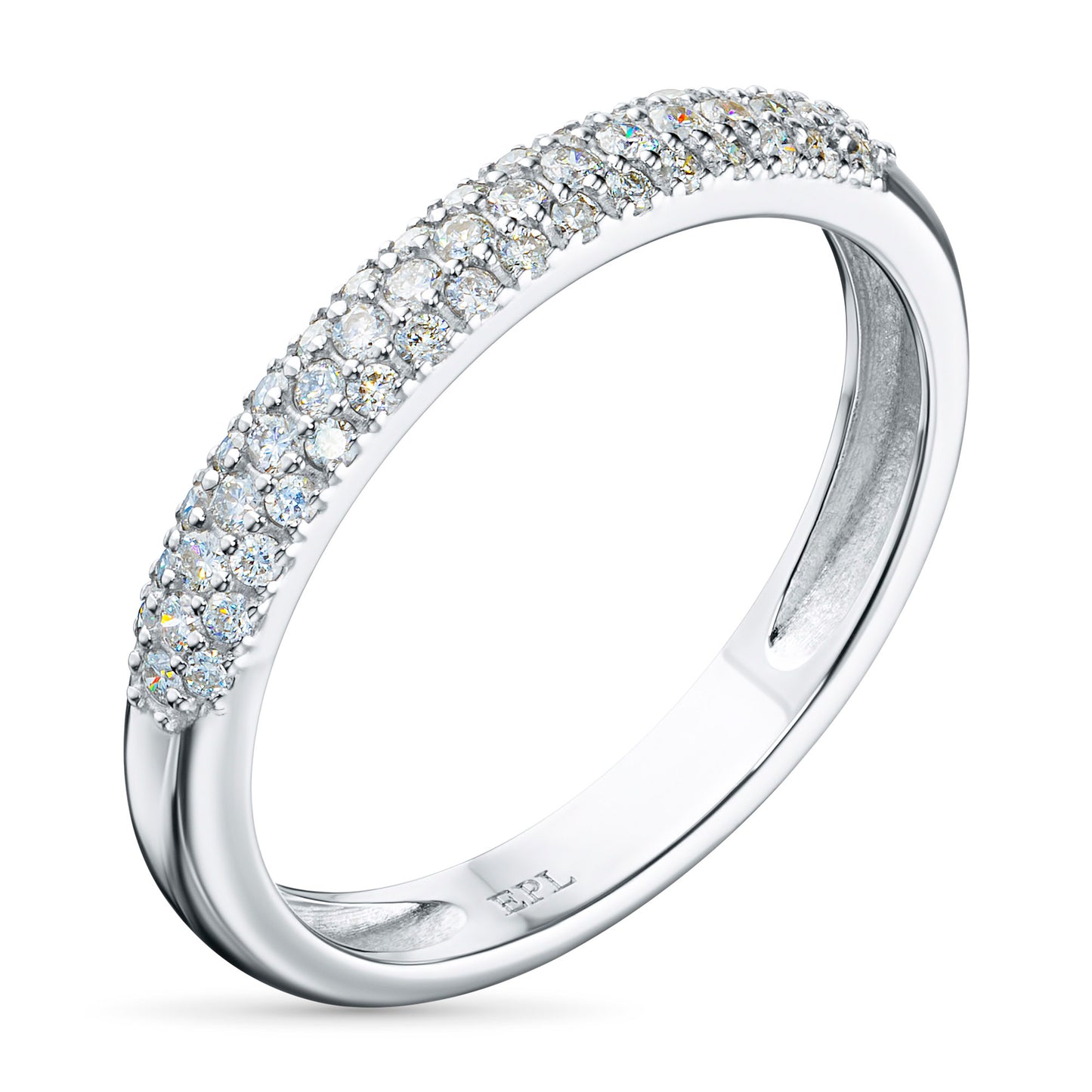 Sterling Silver Ring with 49 Round-Cut Lab-Created Diamonds 0.335 CT.TW