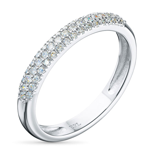 Sterling Silver Ring with 49 Round-Cut Lab-Created Diamonds 0.335 CT.TW