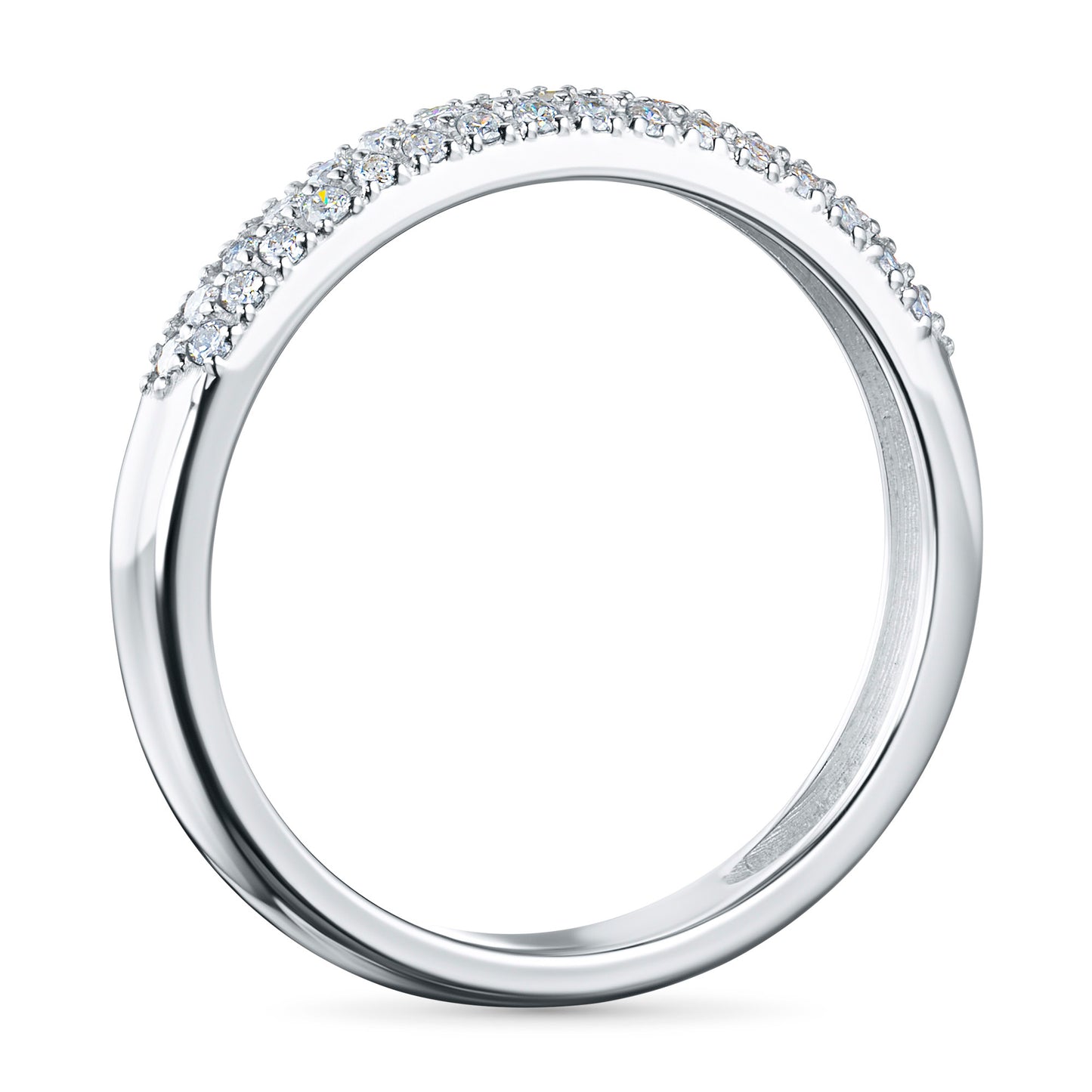 Sterling Silver Ring with 49 Round-Cut Lab-Created Diamonds 0.335 CT.TW