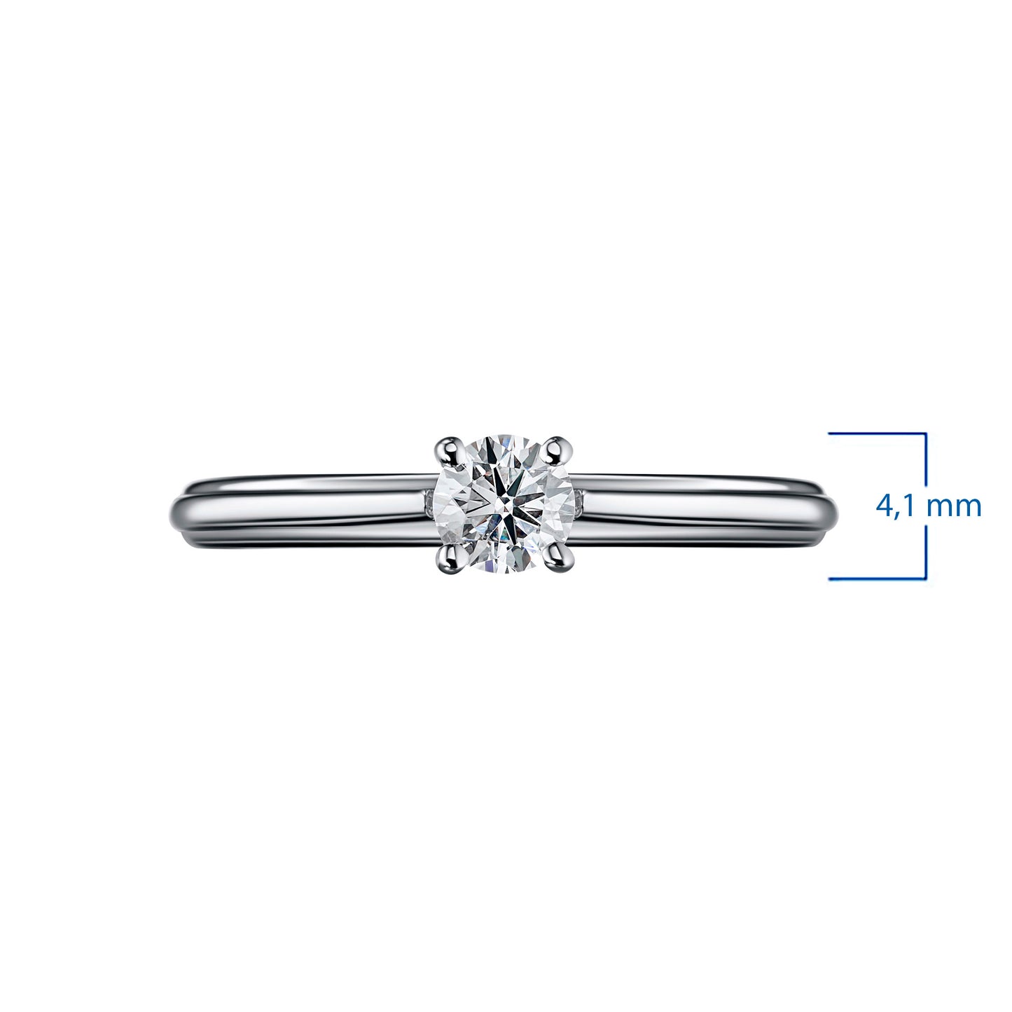 Sterling Silver Ring with 1 Round-Cut Lab-Created Diamond 0.284 CT.TW