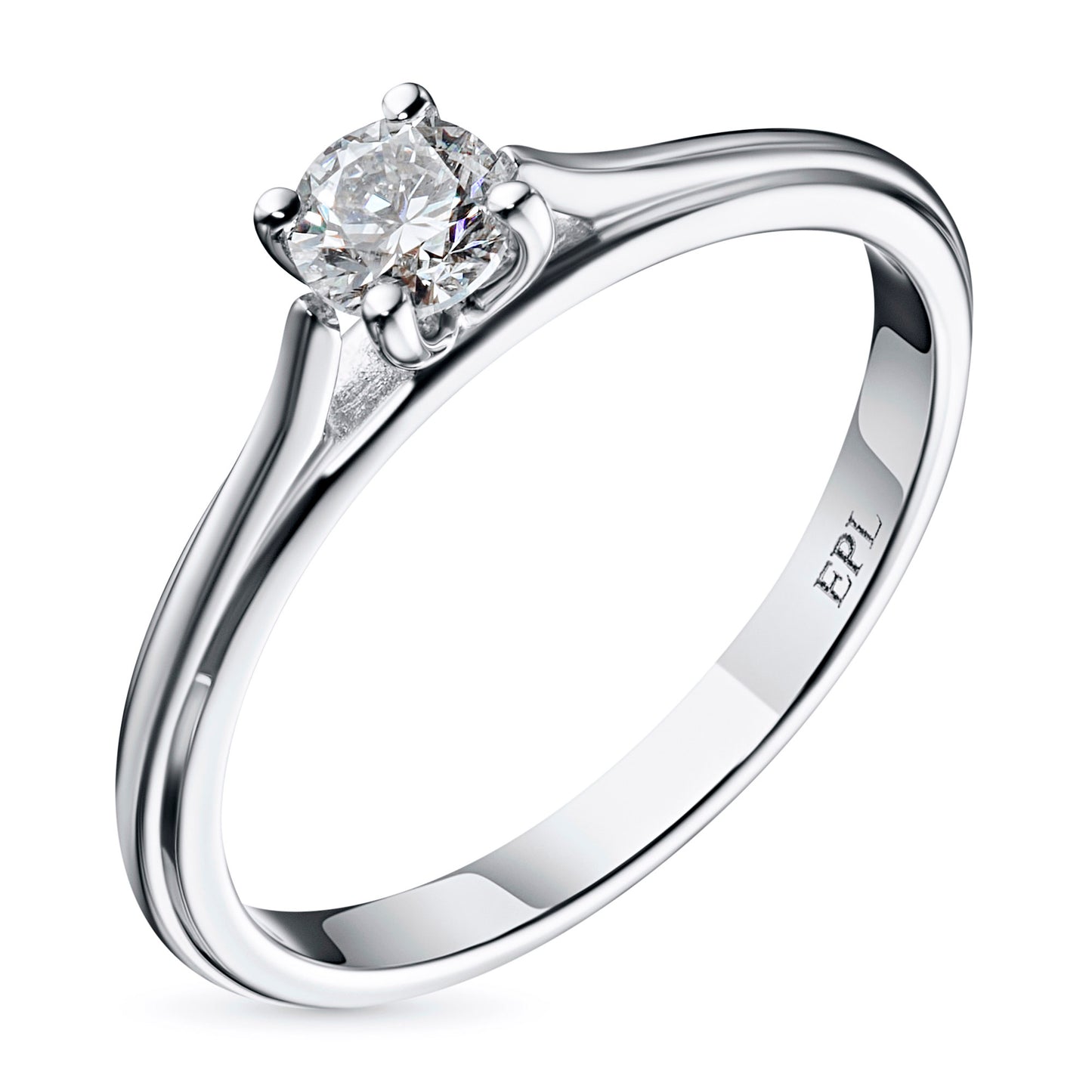 Sterling Silver Ring with 1 Round-Cut Lab-Created Diamond 0.284 CT.TW