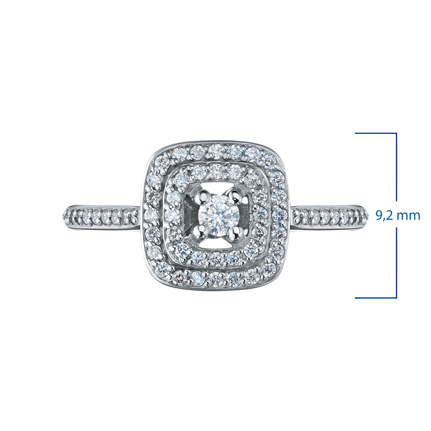 14K White Gold Ring with 59 Round-Cut Lab-Created Diamonds 0.347 CT.TW