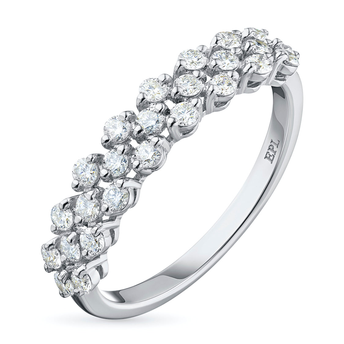 Sterling Silver Ring with 25 Round-Cut Lab-Created Diamonds 0.576 CT.TW