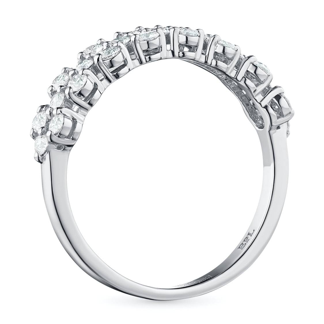 Sterling Silver Ring with 25 Round-Cut Lab-Created Diamonds 0.576 CT.TW