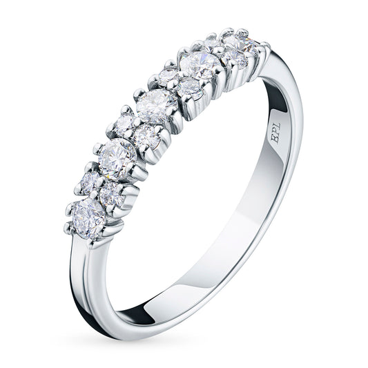 Sterling Silver Ring with 13 Round-Cut Lab-Created Diamonds 0.551 CT.TW