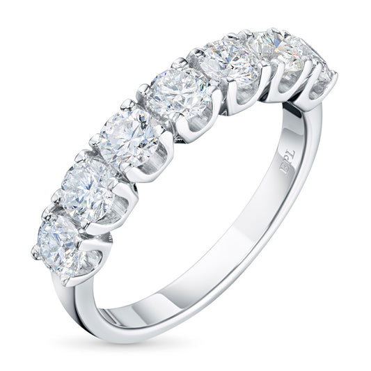 14K White Gold Ring with 7 Round-Cut Lab-Created Diamonds 1.152 CT.TW