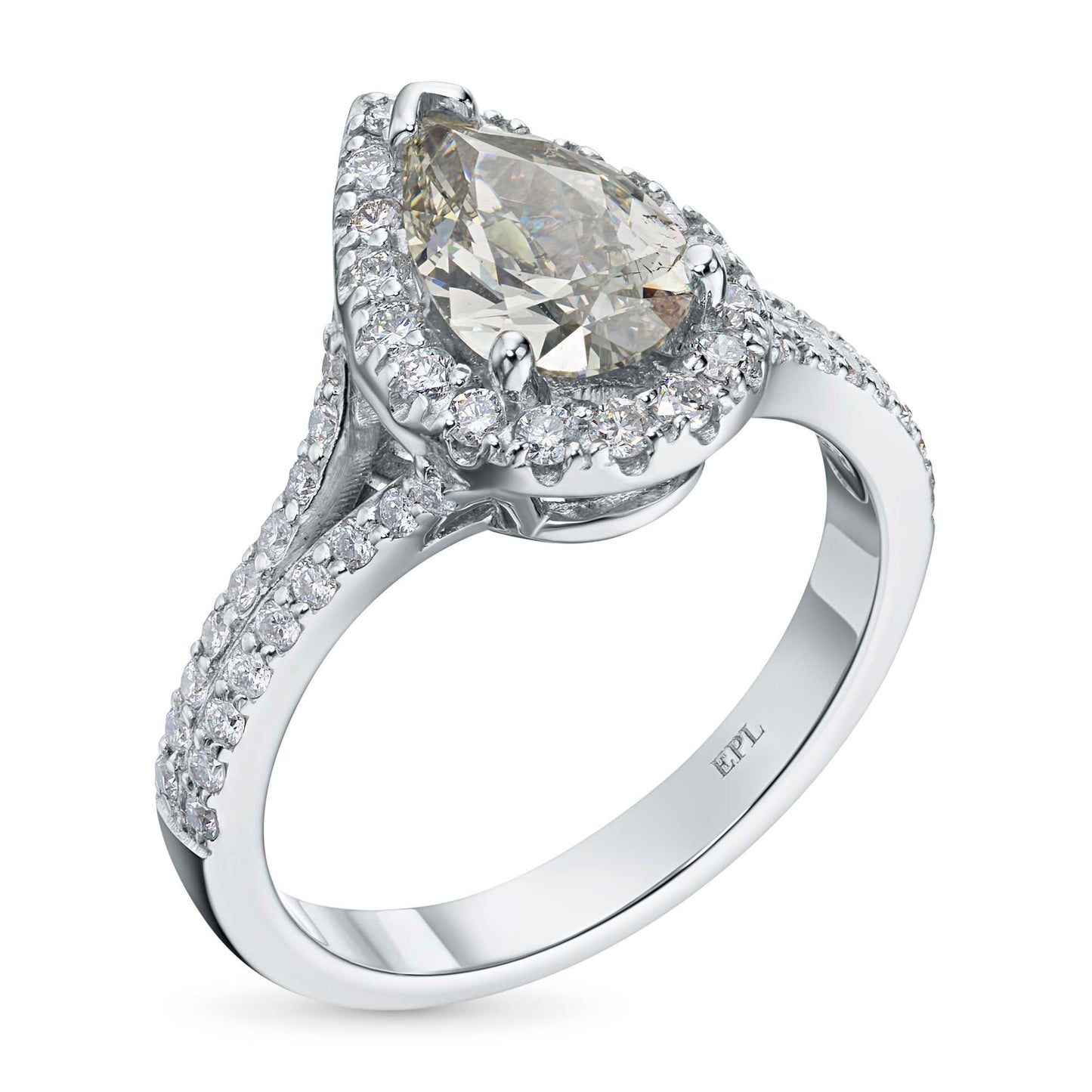 14K White Gold Ring with 54 Round-Cut Lab-Created Diamonds 1.847 CT.TW