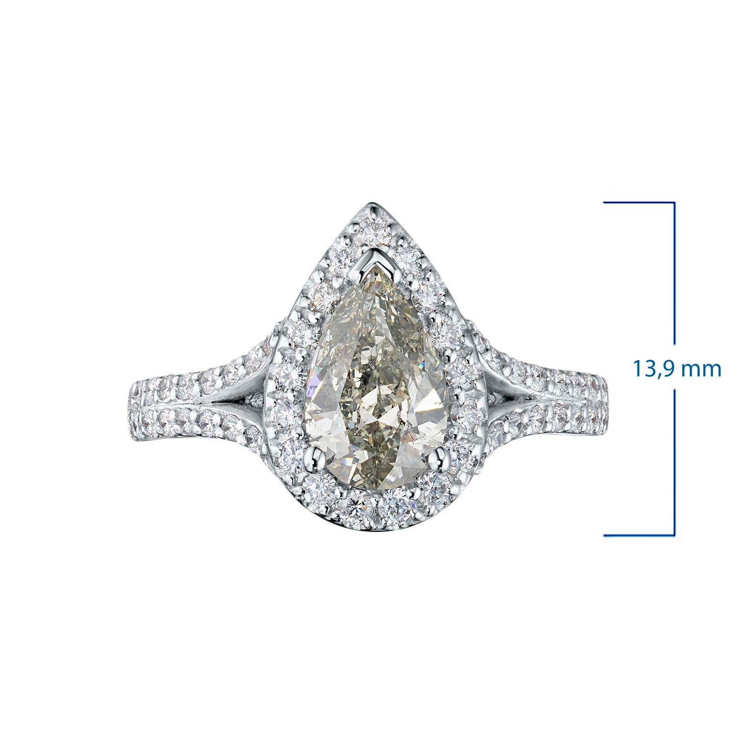 14K White Gold Ring with 54 Round-Cut Lab-Created Diamonds 1.847 CT.TW