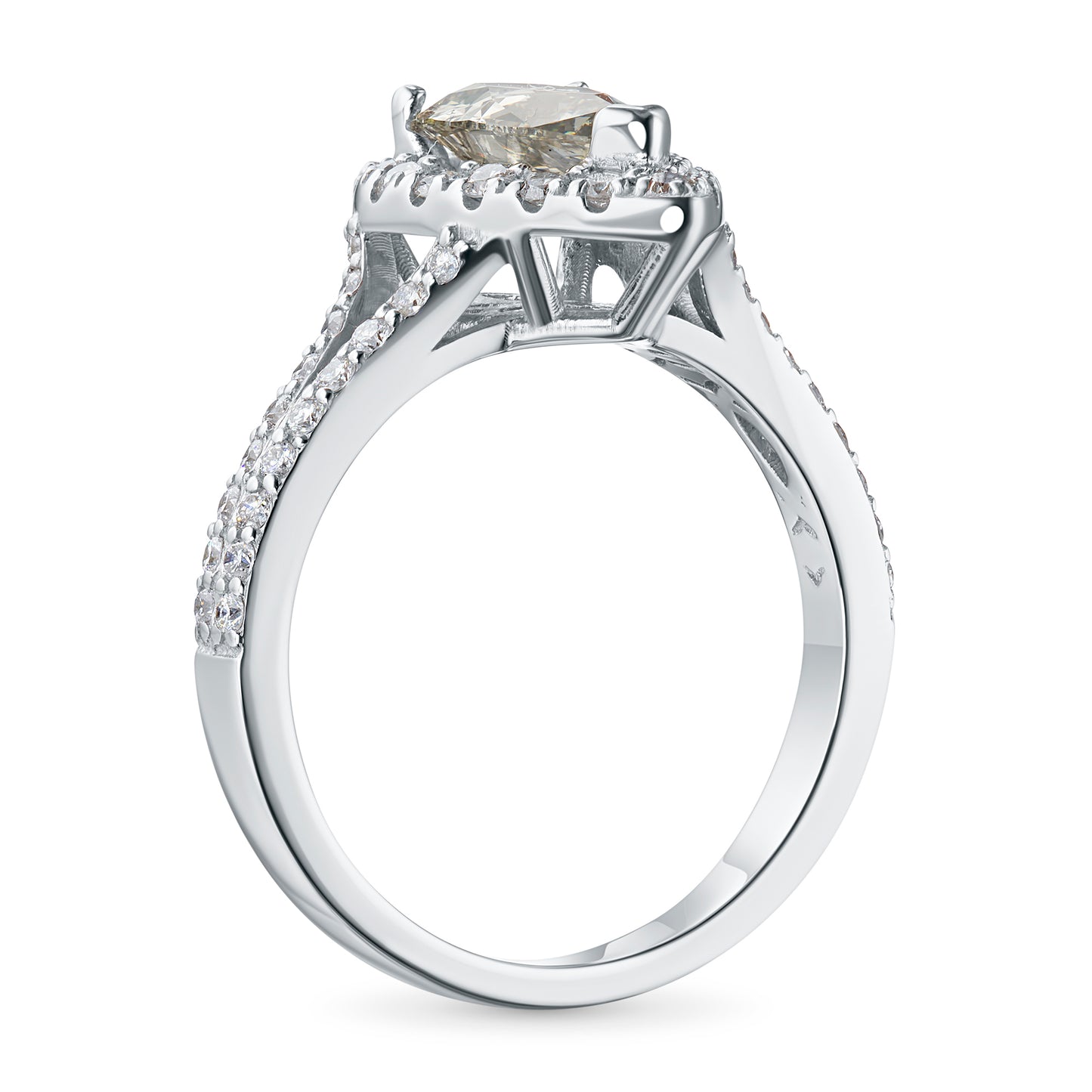 14K White Gold Ring with 54 Round-Cut Lab-Created Diamonds 1.847 CT.TW