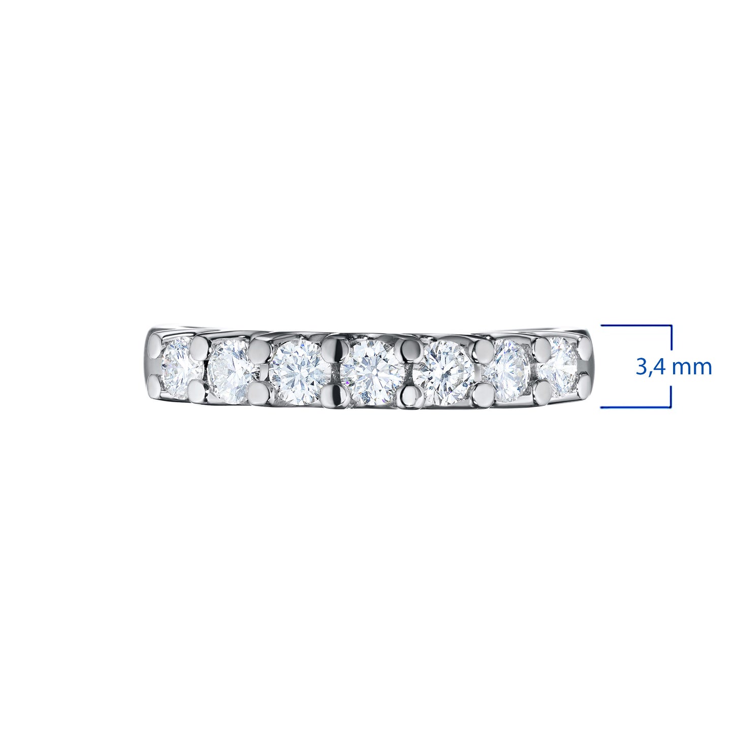 14K White Gold Ring with 7 Round-Cut Lab-Created Diamonds 0.753 CT.TW