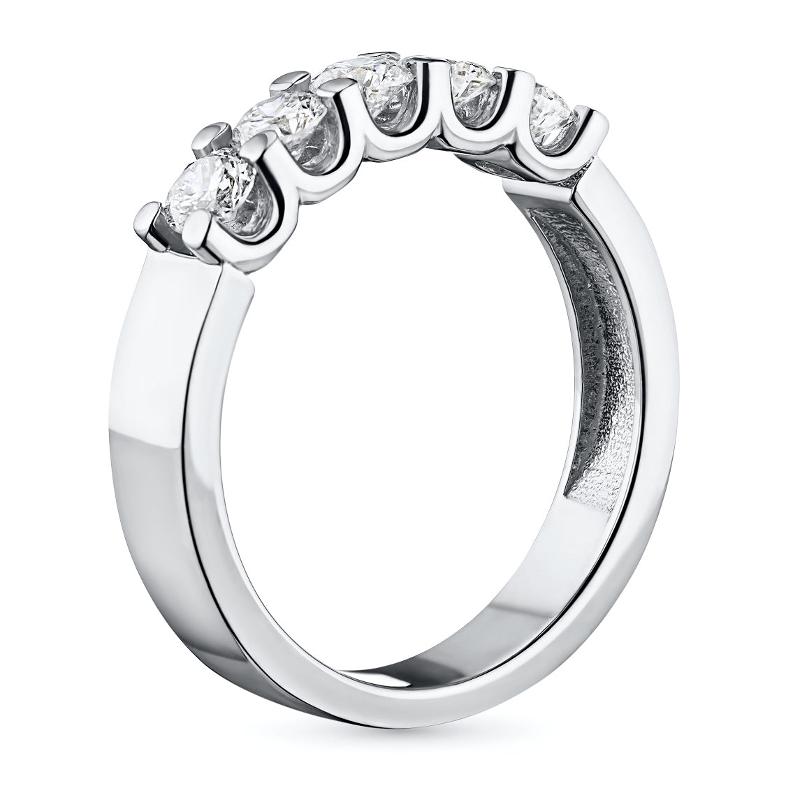 Sterling Silver Ring with 5 Round-Cut Lab-Created Diamonds 0.882 CT.TW